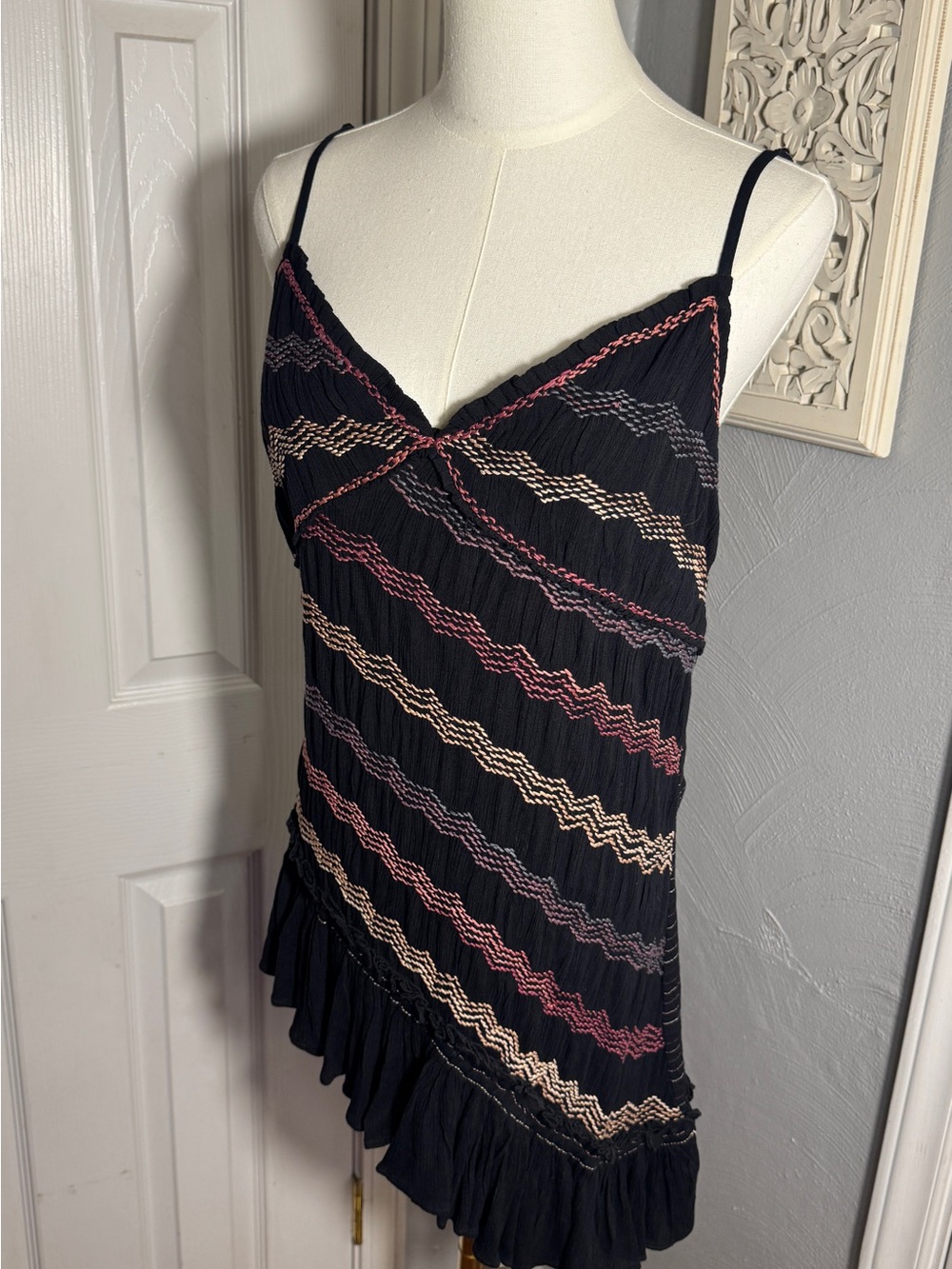 NWT Free People Over the Rainbow Tunic Dress XL Boho Embroidered Mini - Picture 8 of 17